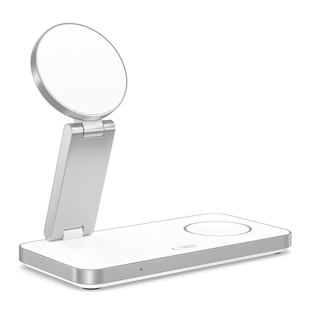 Tech-Protect Tech-Protect 15W Qi Trådlös 3in1 Magnetisk MagSafe Laddare Vit