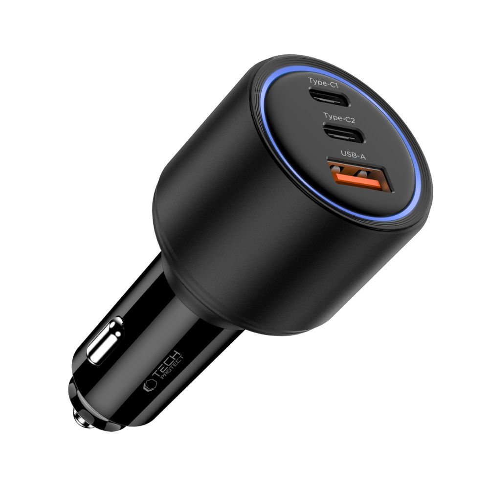 Tech-Protect Tech-Protect 130W PD USB-C / USB-A Billaddare Svart