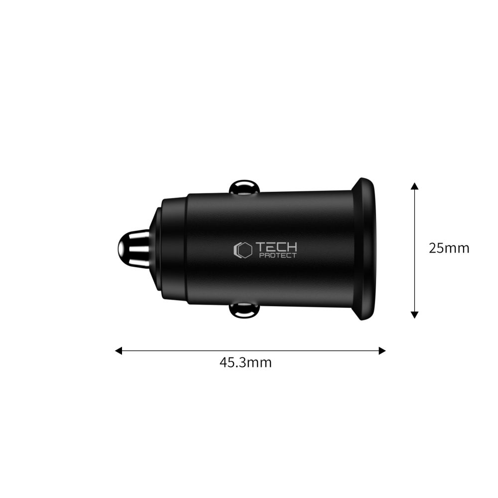 Tech-Protect Tech-Protect 35W PD QC USB-C / USB-A Billddare Svart
