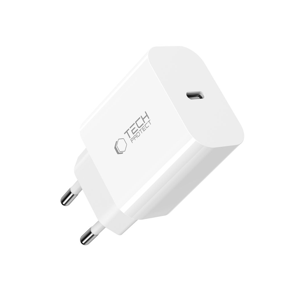 Tech-Protect Tech-Protect 20W PD Väggladdare Inkl. Lightning Kabel Vit