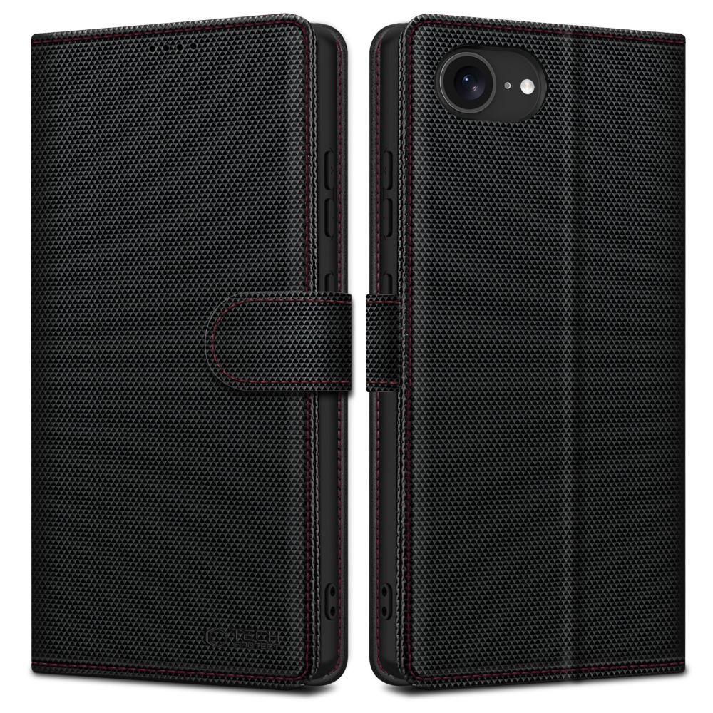 Tech-Protect Tech-Protect iPhone 17e / 16e Fodral Wallet RS Svart / Röd
