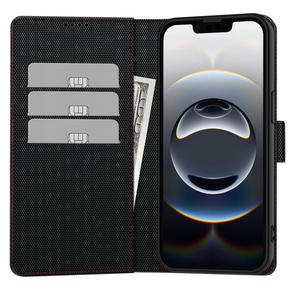Tech-Protect Tech-Protect iPhone 17e / 16e Fodral Wallet RS Svart / Röd