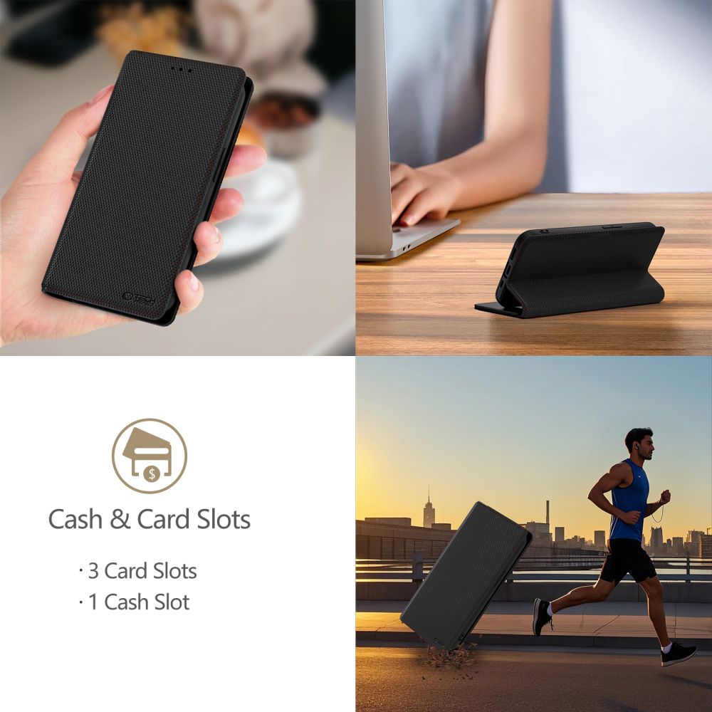 Tech-Protect Tech-Protect iPhone 17e / 16e Fodral Wallet RS Svart / Röd