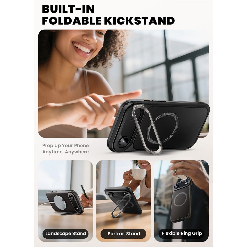 Supcase Supcase iPhone Air Skal MagSafe Iblsn Ares Flip Svart