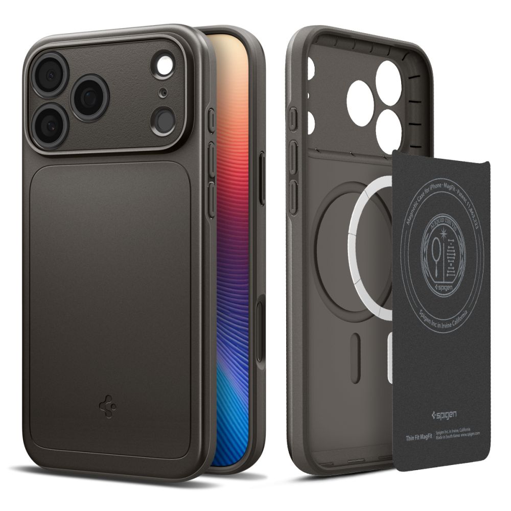 Spigen Spigen iPhone 17 Pro Skal MagSafe Thin Fit Gunmetal