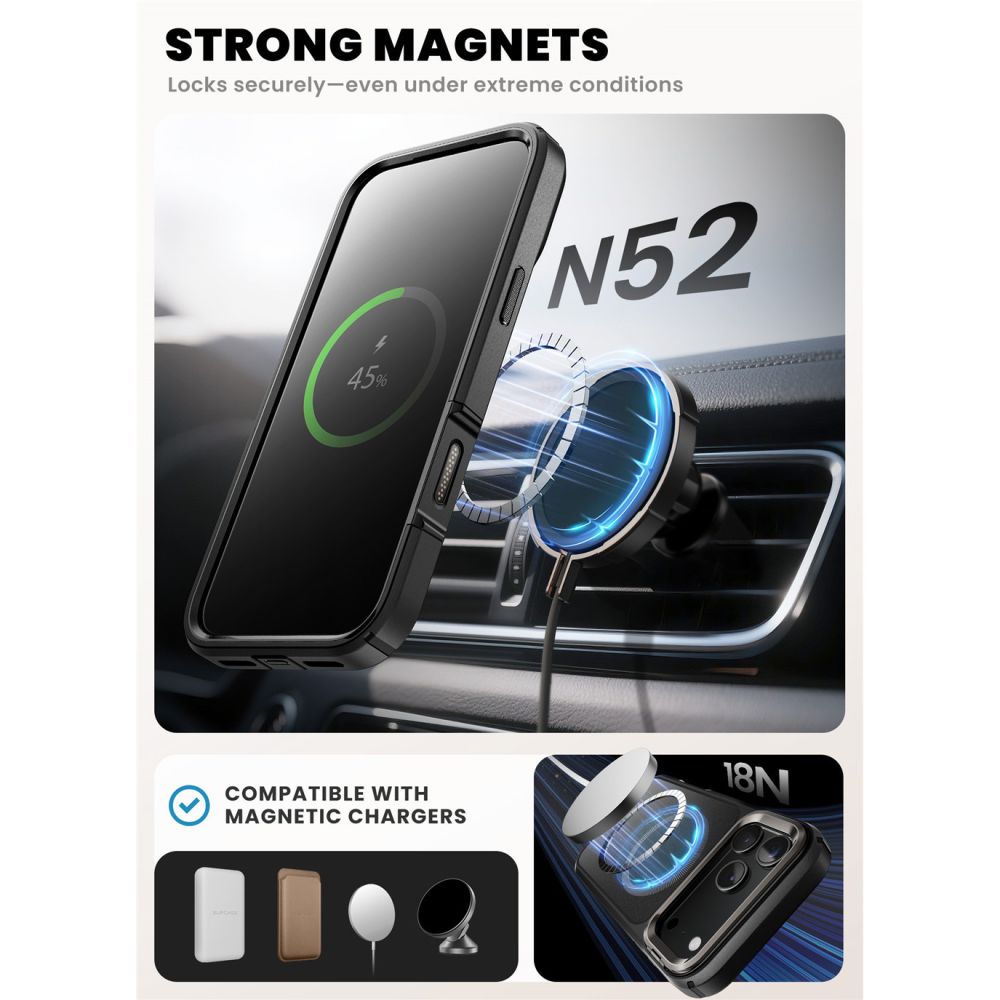 Supcase Supcase iPhone 17 Pro Skal MagSafe Iblsn Ares Flip Svart