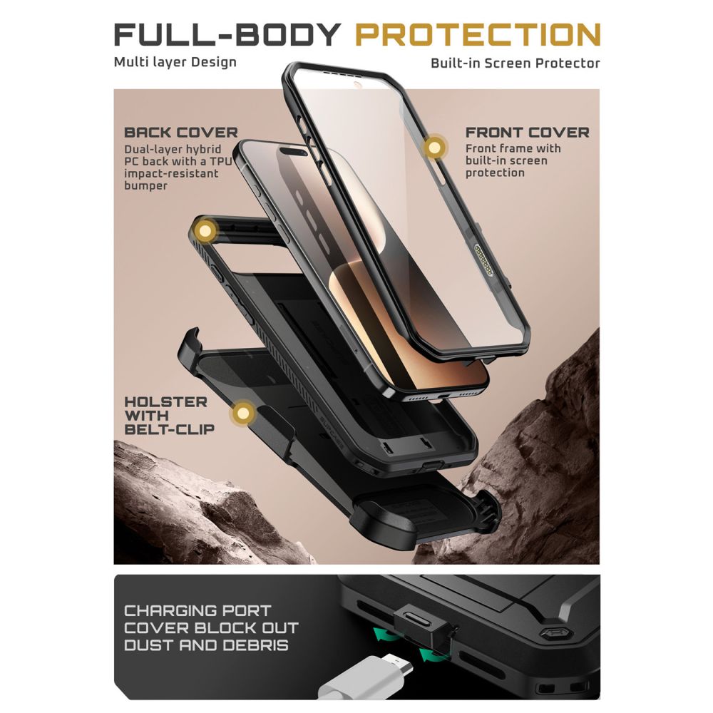 Supcase Supcase iPhone Air Skal Unicorn Beetle Pro Svart