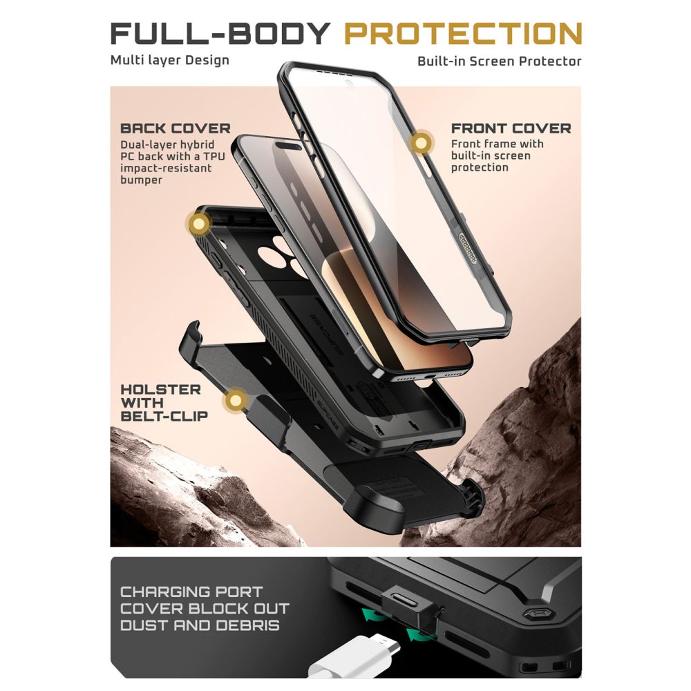 Supcase Supcase iPhone 17 Pro Skal Unicorn Beetle Pro Svart