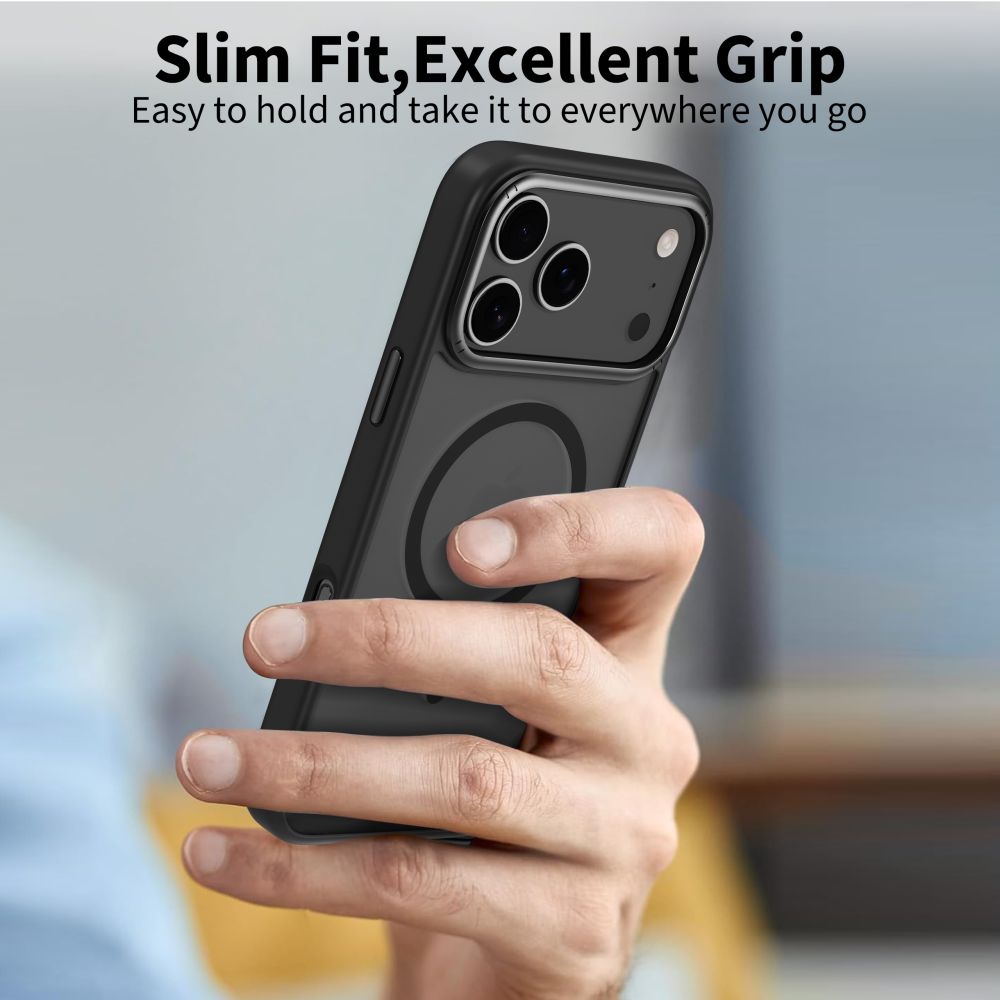 Tech-Protect Tech-Protect iPhone 17 Pro Skal MagSafe MagEdge Matt Svart/Gunmetal