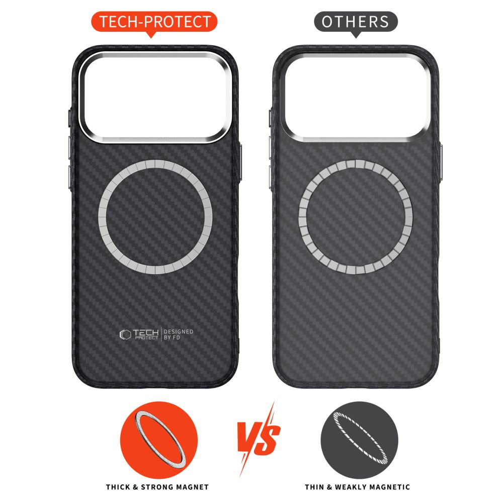 Tech-Protect Tech-Protect iPhone 17 Pro Max Skal MagSafe ION Carbon Svart