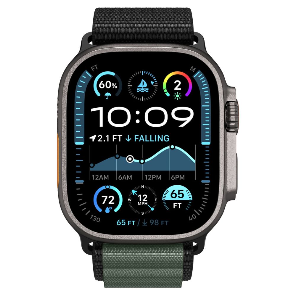 Spigen Spigen Apple Watch 42/44/45/46/49 mm Armband Svart/Grön