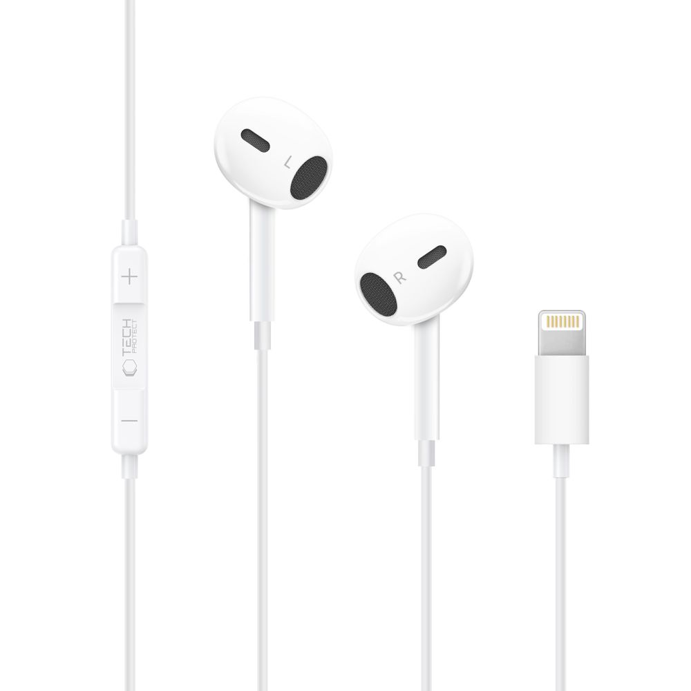 Tech-Protect Tech-Protect In-Ear Hörlurar Lightning UltraBoost Vit