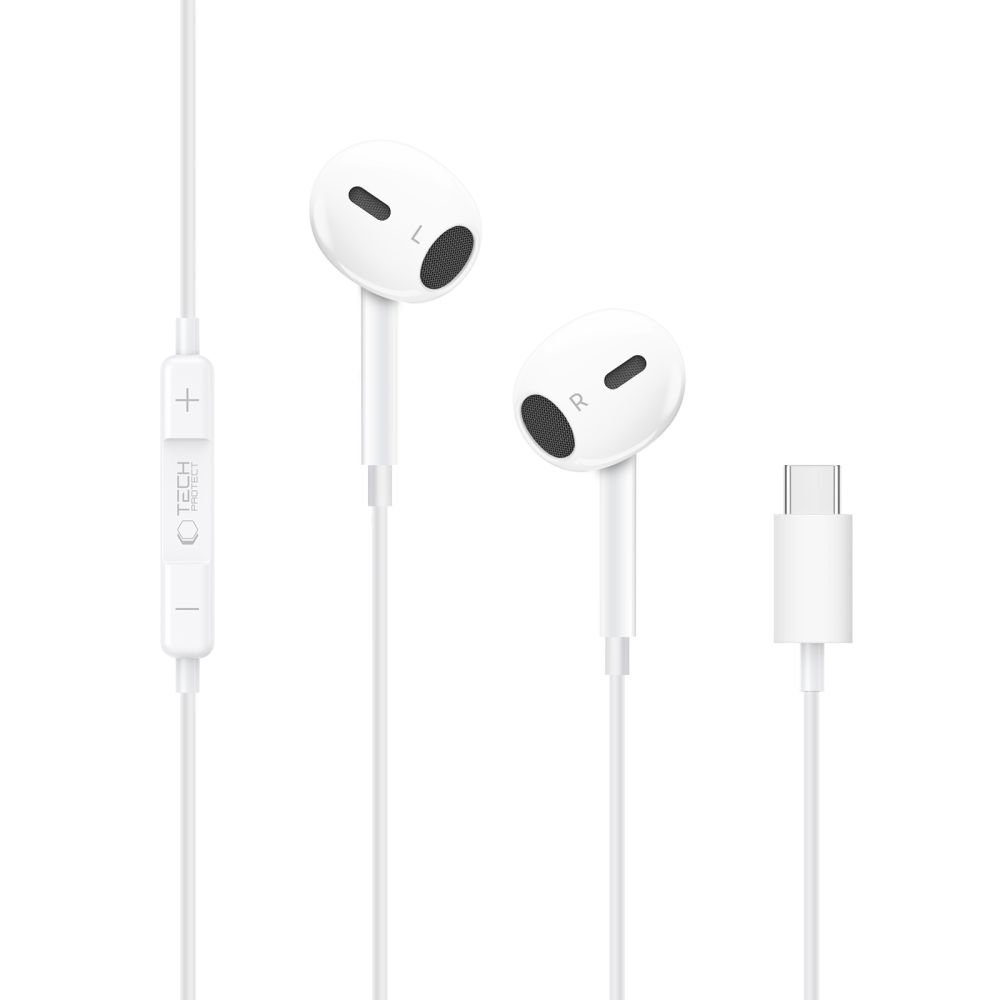 Tech-Protect Tech-Protect In-Ear Hörlurar USB-C UltraBoost Vit