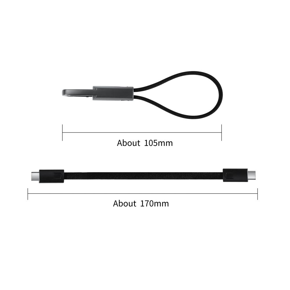 Tech-Protect Tech-Protect 60W/3A PD USB-C - USB-C Kabel Nyckelring Iron Grey