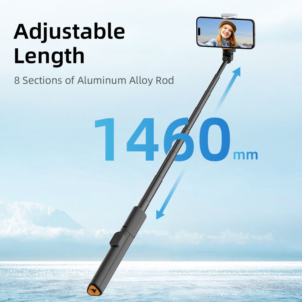 Tech-Protect Tech-Protect 146 cm Bluetooth Selfiestick Tripod Svart