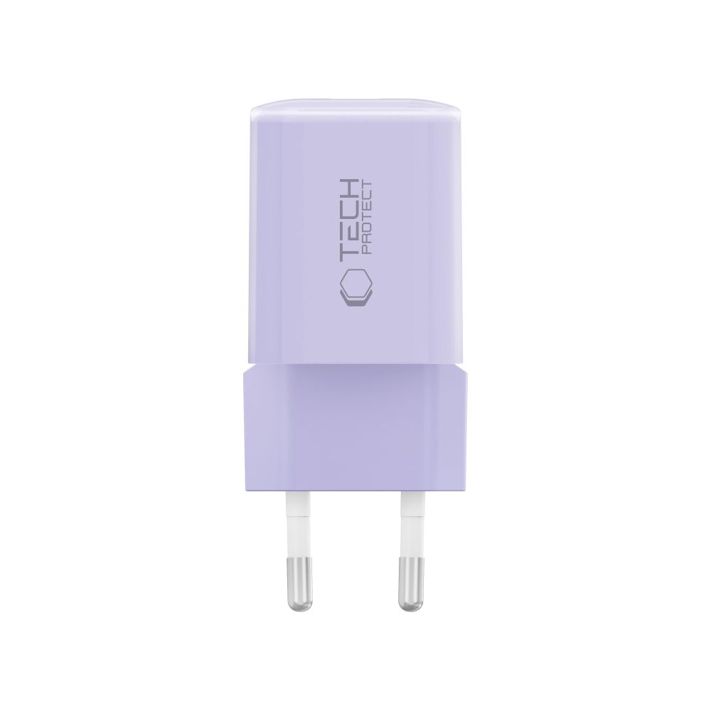 Tech-Protect Tech-Protect 33W Väggladdare PD QC3.0 USB-C / USB-A Baby Purple