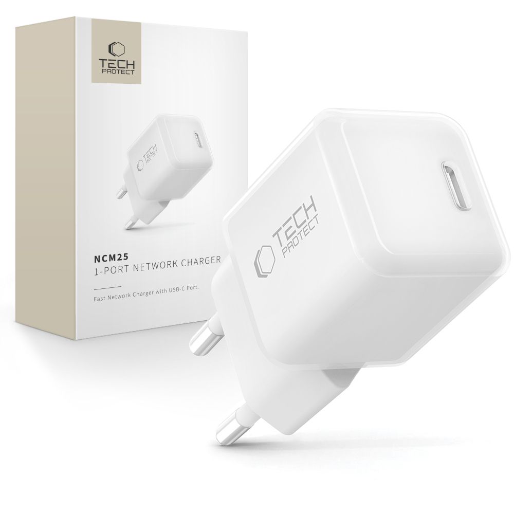 Tech-Protect Tech-Protect 25W PD USB-C Väggladdare Vit