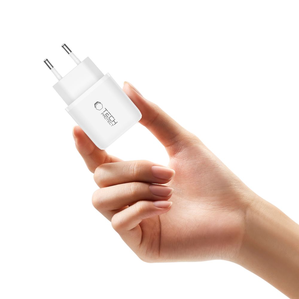 Tech-Protect Tech-Protect 20W Väggladdare PD Inkl. Lightning - USB-C Kabel Vit