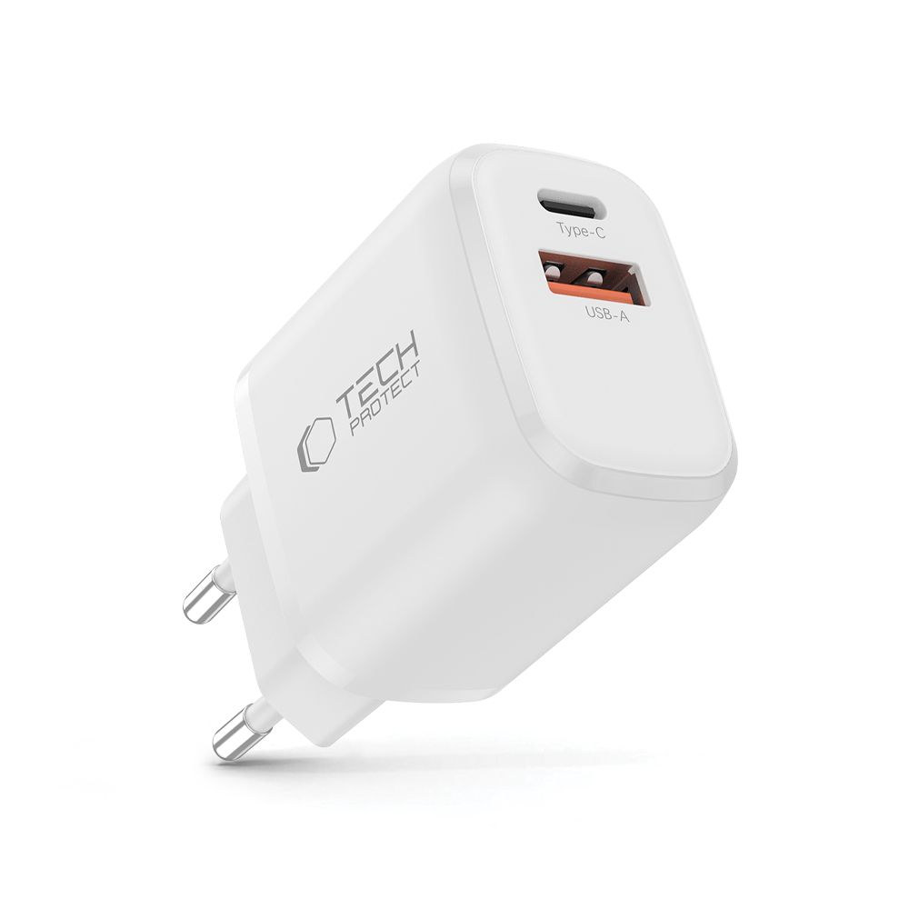 Tech-Protect Tech-Protect 30W Väggladdare PD QC3.0 USB-C / USB-A Vit