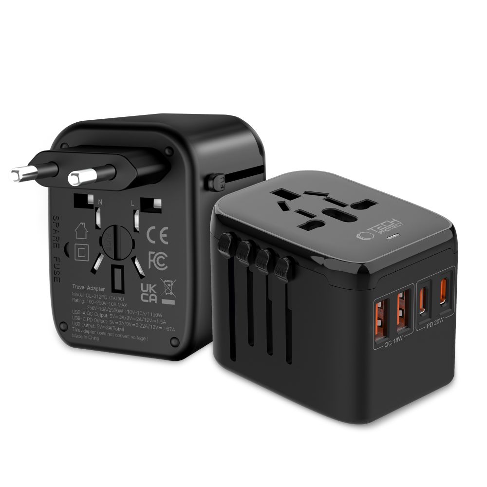 Tech-Protect Tech-Protect Reseadapter EU / UK / US / AU Svart
