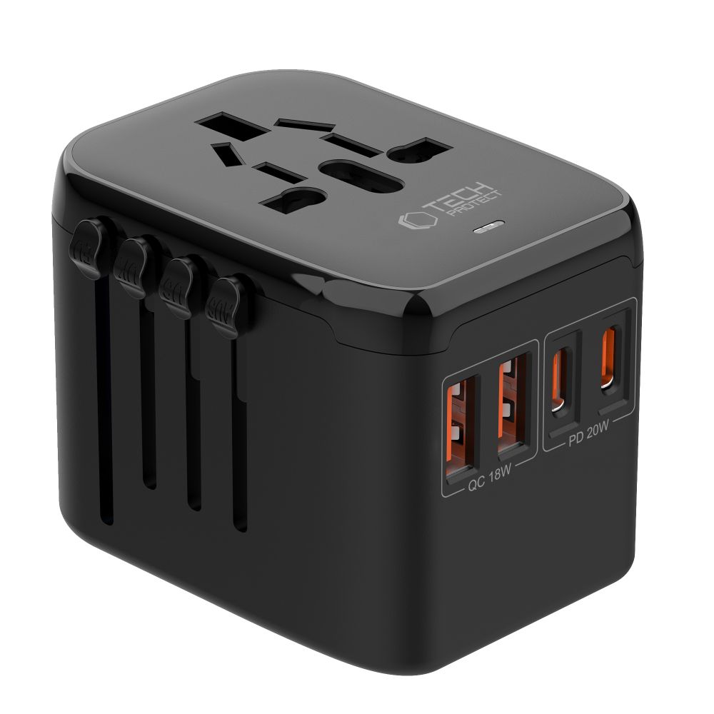 Tech-Protect Tech-Protect Reseadapter EU / UK / US / AU Svart