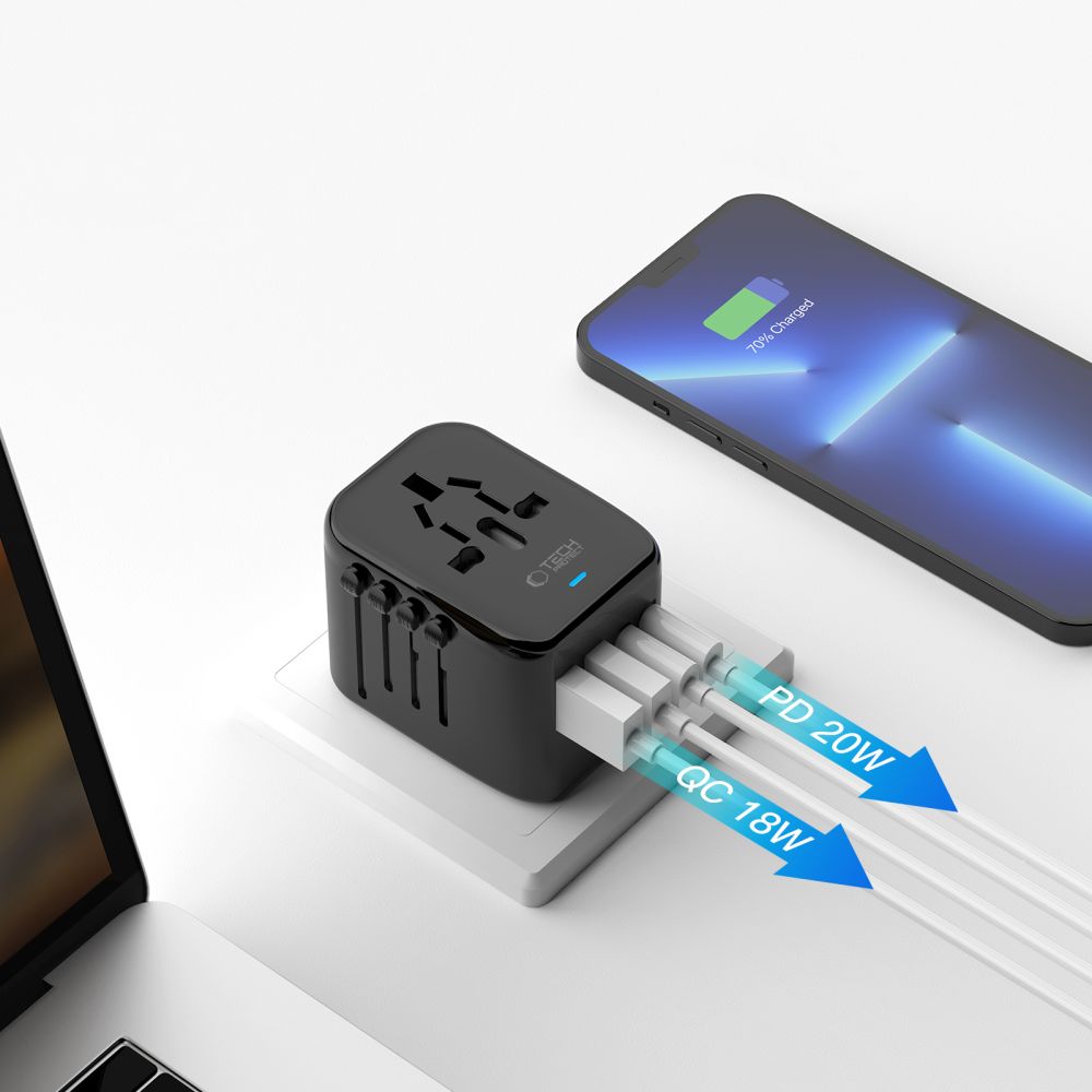 Tech-Protect Tech-Protect Reseadapter EU / UK / US / AU Svart
