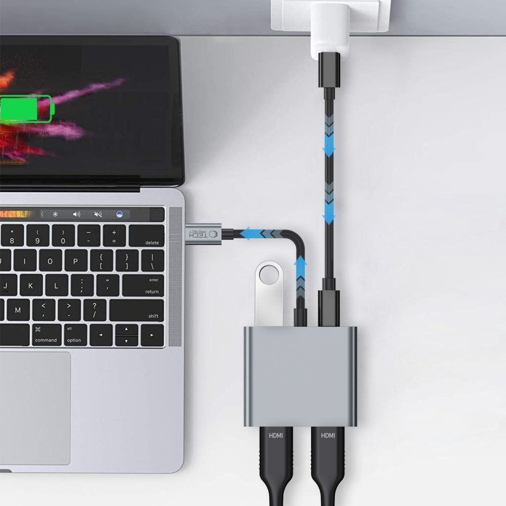 Tech-Protect Tech-Protect 4in1 USB-C Adapter USB-C / USB-A / HDMI / Space Grey