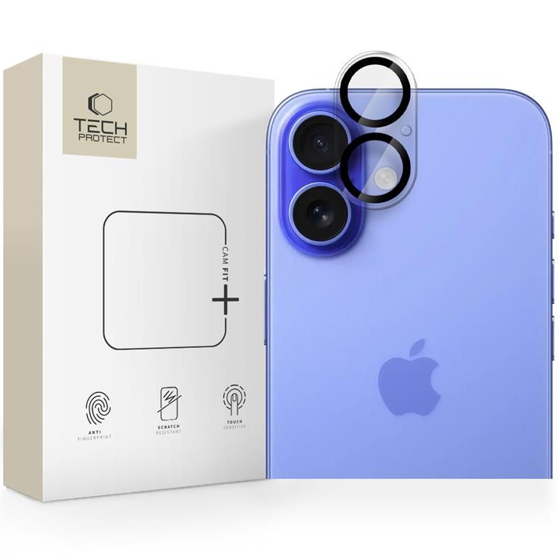 Tech-Protect Tech-Protect iPhone 16 / 16 Plus Linsskydd CamFit+ Transparent