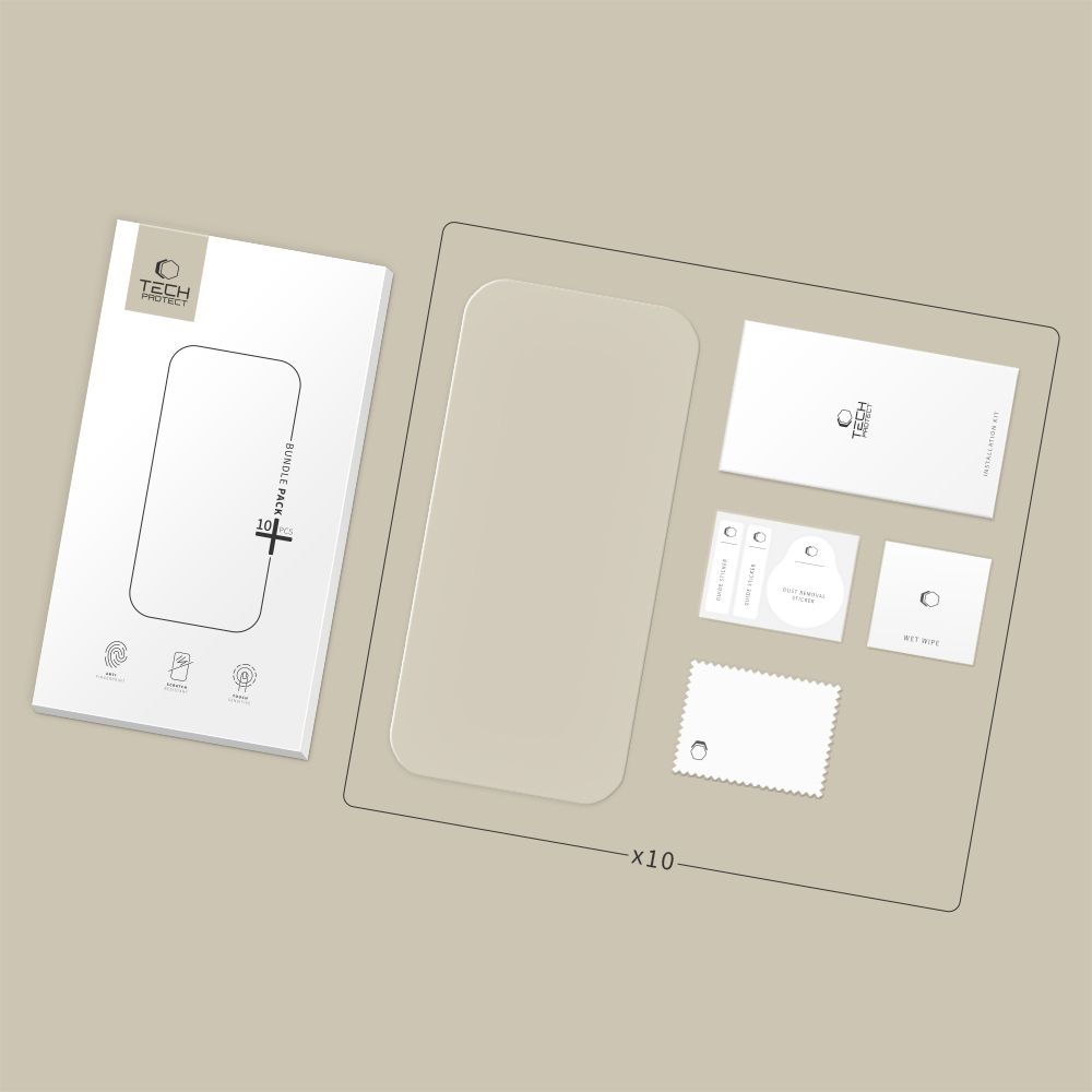 Tech-Protect T-P iPhone 17 Pro Max/16 Pro Max 10-PACK Skärmskydd Härdat Glas