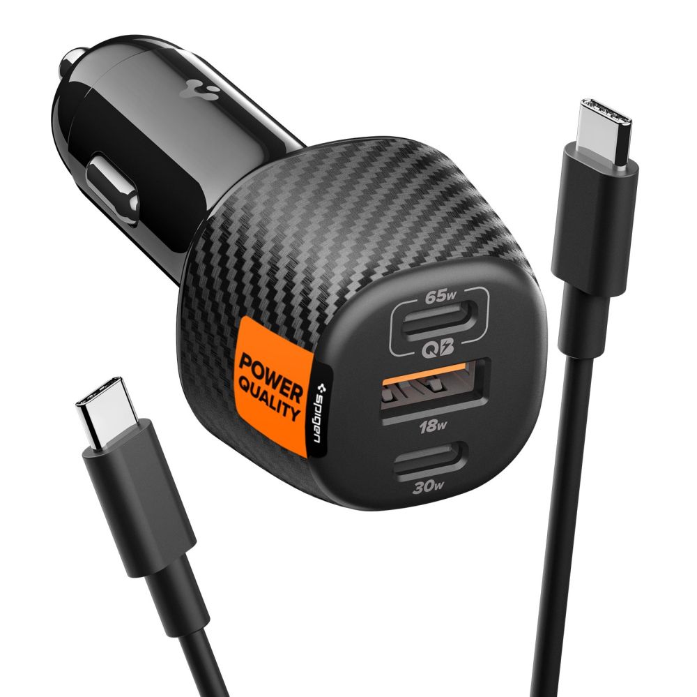 Spigen Spigen 113W USB-C / USB-A Billaddare Essential Svart