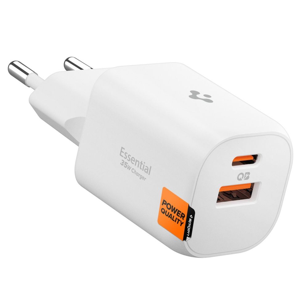 Spigen Spigen 35W Väggladdare USB-C / USB-A Essential Vit