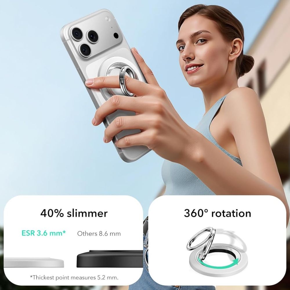 ESR ESR Magnetisk MagSafe Ringhållare 360 HaloLock Vit