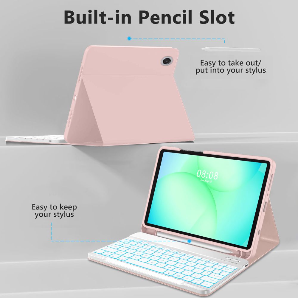 Tech-Protect Tech-Protect Galaxy Tab A11/A9 Fodral SC Tangentbord Rosa
