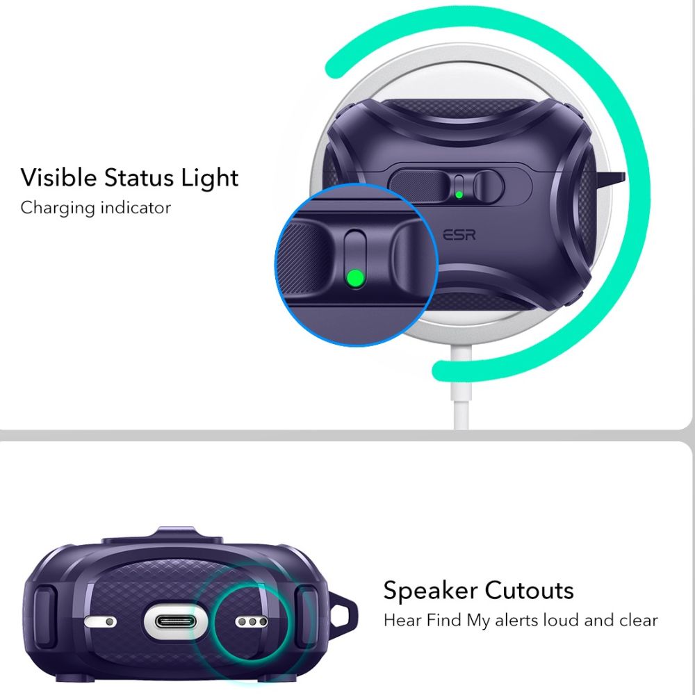 ESR ESR AirPods Pro 3 Skal MagSafe Cyber FlickLock HaloLock Lila