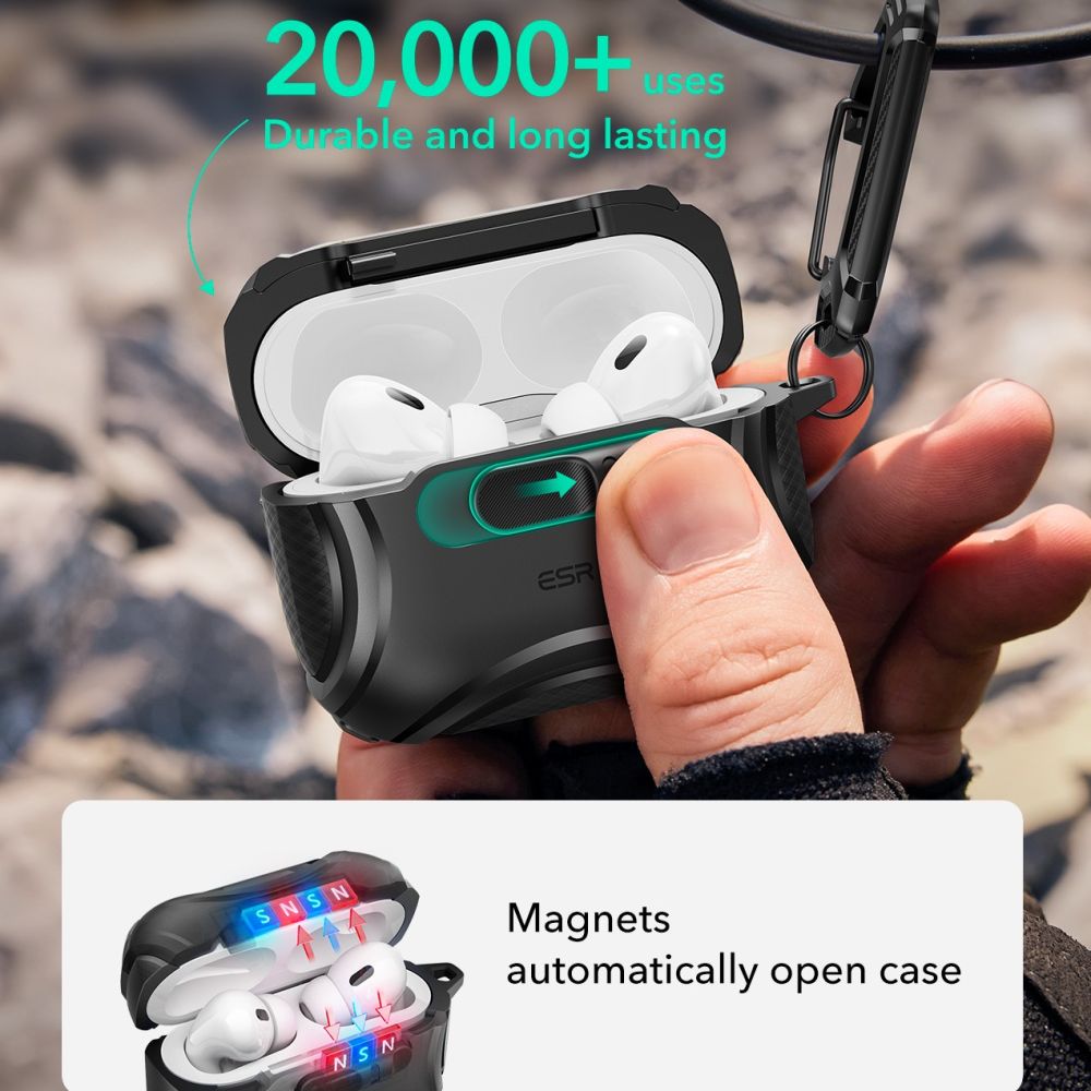 ESR ESR AirPods Pro 3 Skal MagSafe Cyber FlickLock HaloLock Svart