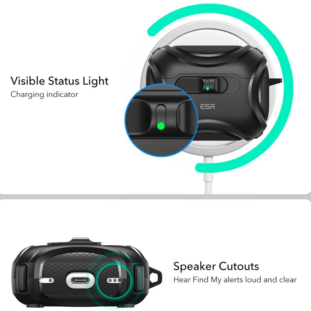 ESR ESR AirPods Pro 3 Skal MagSafe Cyber FlickLock HaloLock Svart