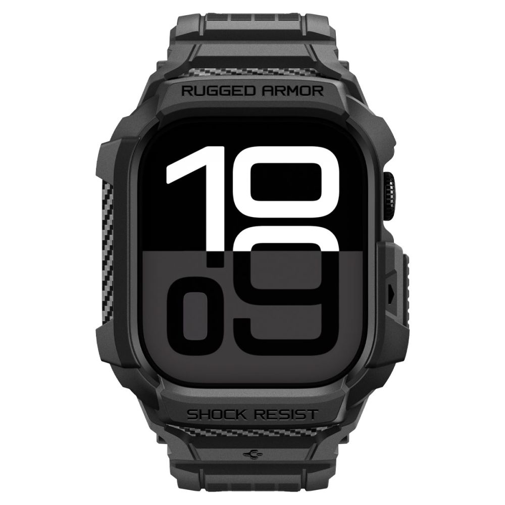 Spigen Spigen Apple Watch 11/10 42 mm Skal/Armband Rugged Armor Svart