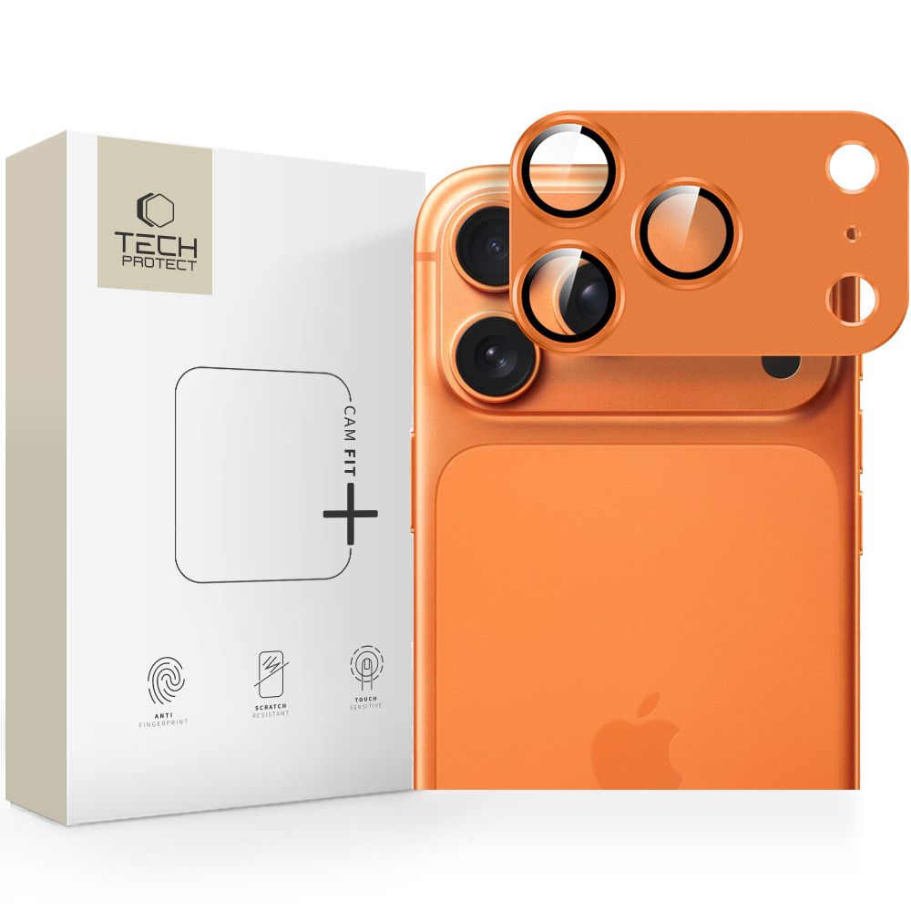 Tech-Protect Tech-Protect iPhone 17 Pro Linsskydd CamFull Fit+ Cosmic Orange