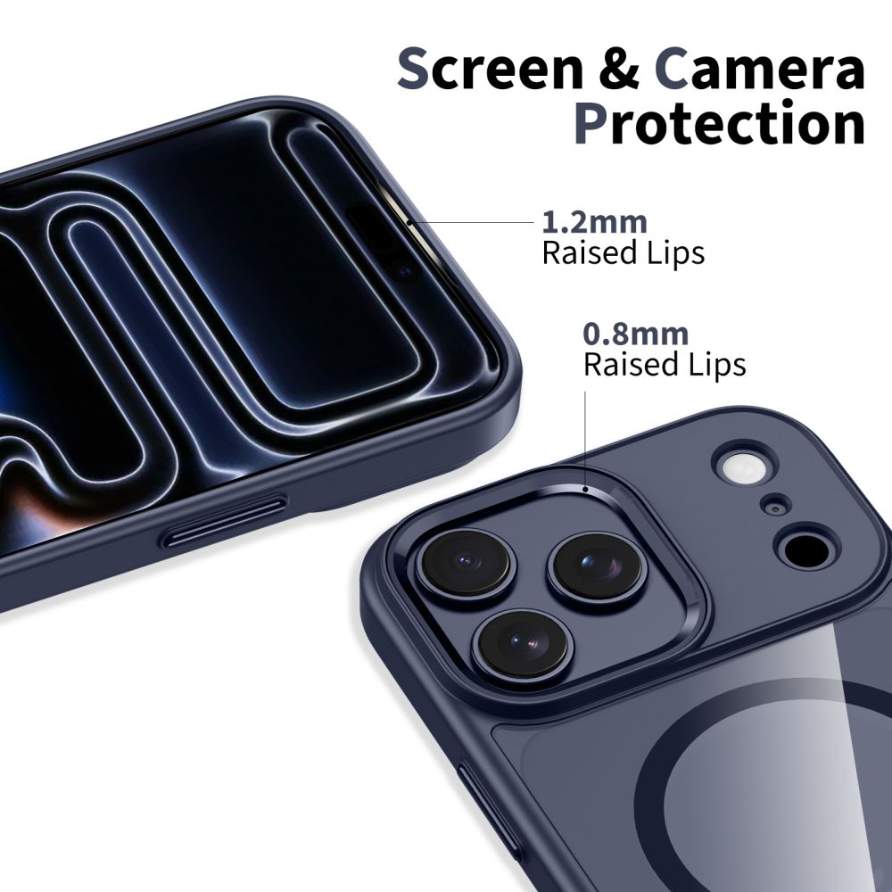 Tech-Protect Tech-Protect iPhone 17 Pro Max Skal MagSafe MagMat Deep Blue/Clear