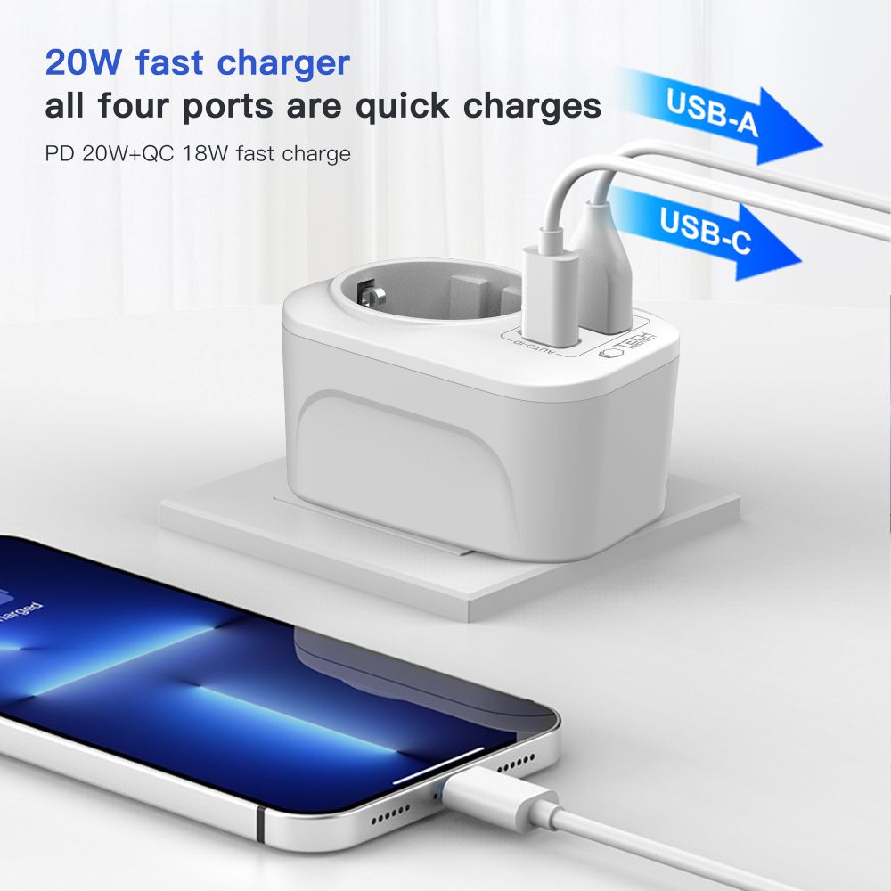 Tech-Protect Tech-Protect Reseadapter US Till EU Vit