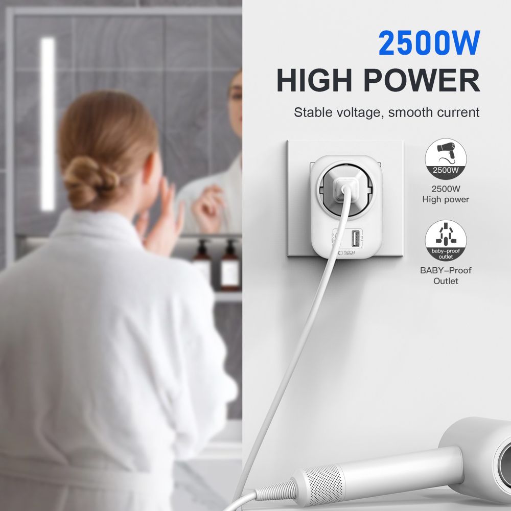 Tech-Protect Tech-Protect Reseadapter UK Till EU Vit
