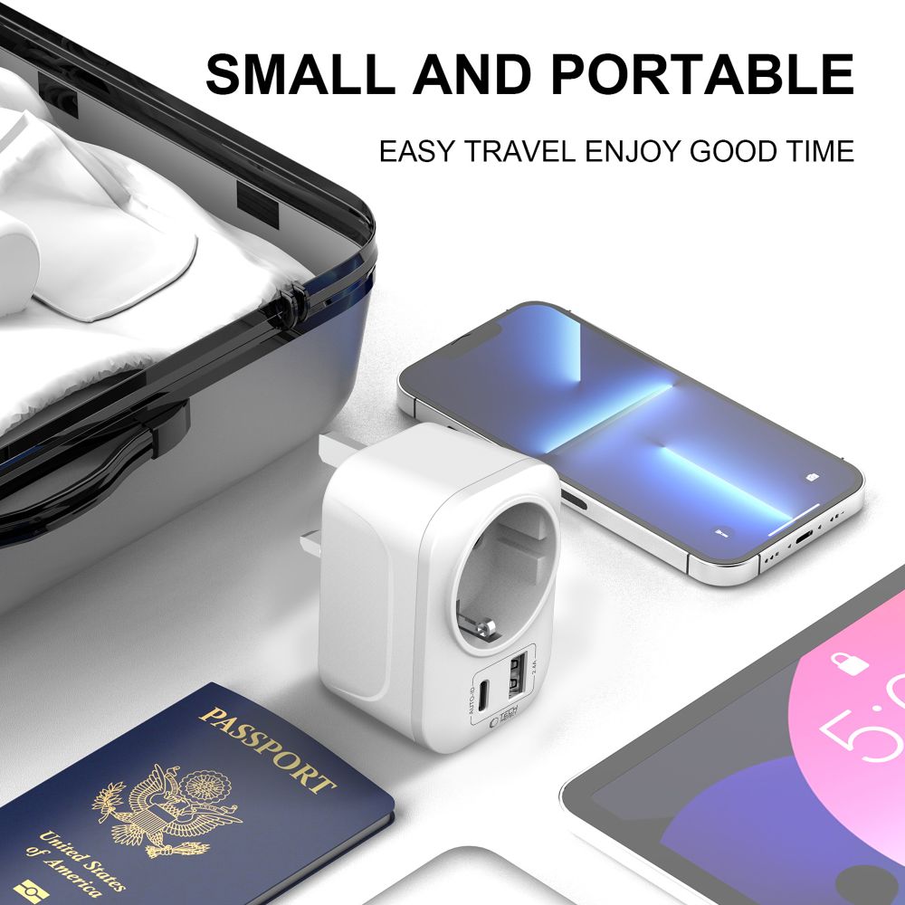 Tech-Protect Tech-Protect Reseadapter UK Till EU Vit