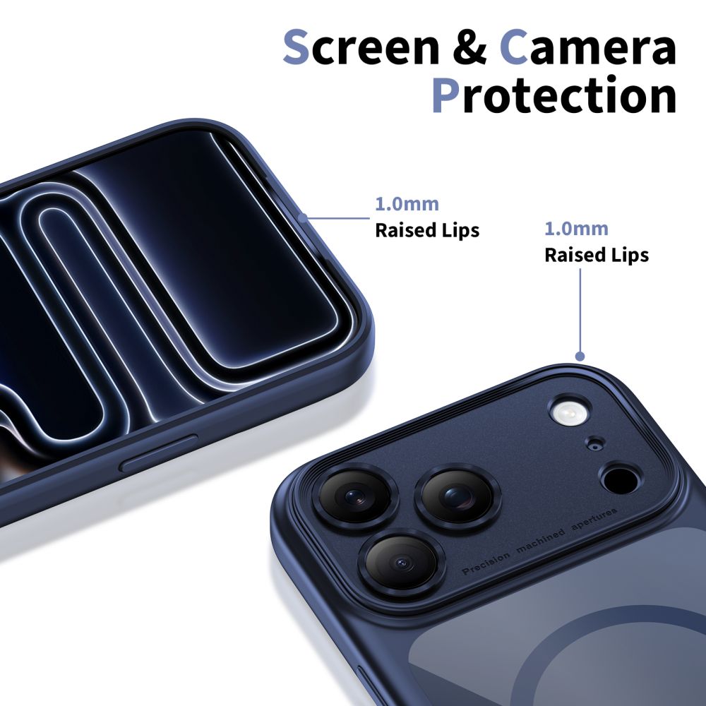 Tech-Protect Tech-Protect iPhone 17 Pro Skal MagSafe MagPeak Deep Blue/Clear