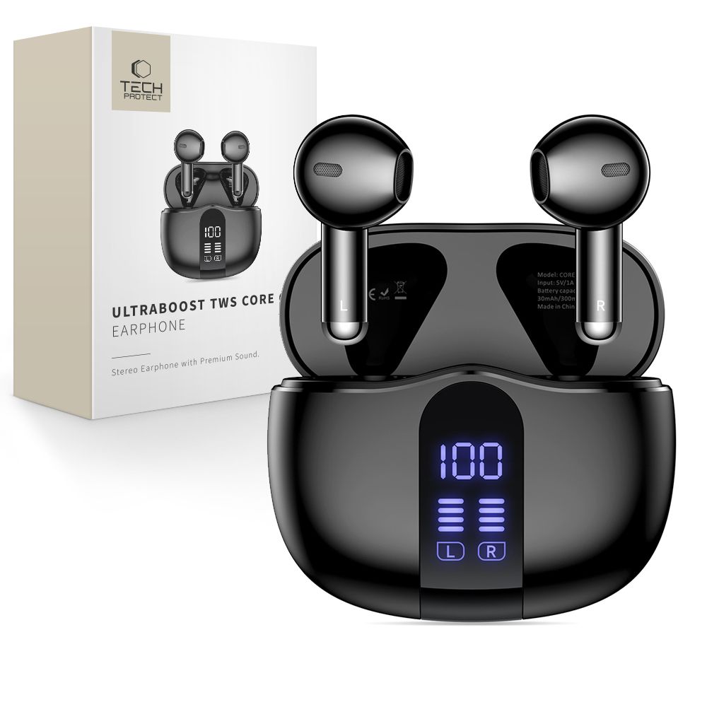 Tech-Protect Tech-Protect Hörlurar In-Ear UltraBoost TWS Svart