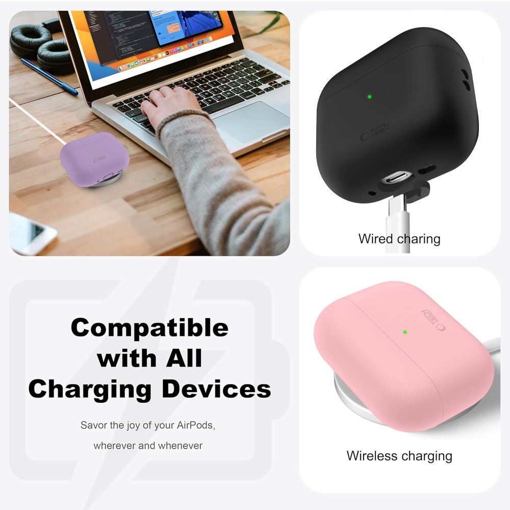 Tech-Protect Tech-Protect AirPods Pro 3 Skal Silicone Dusty Pink
