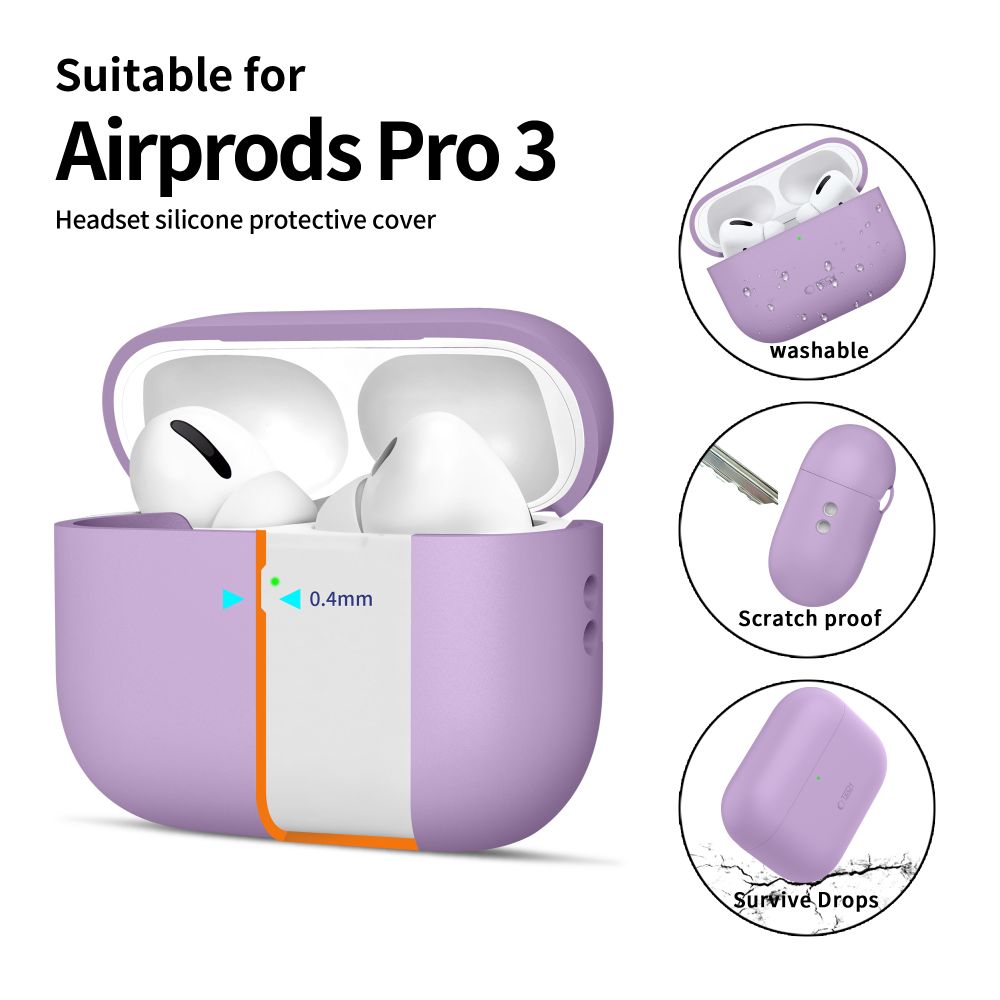 Tech-Protect Tech-Protect AirPods Pro 3 Skal Silicone Lavender