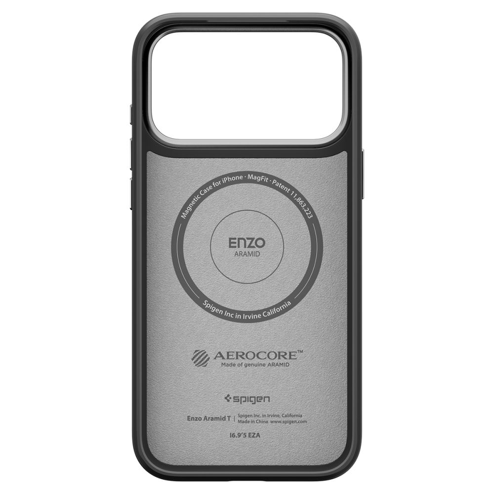 Spigen Spigen iPhone 17 Pro Skal MagSafe Enzo Aramid 'T' Svart/Silver
