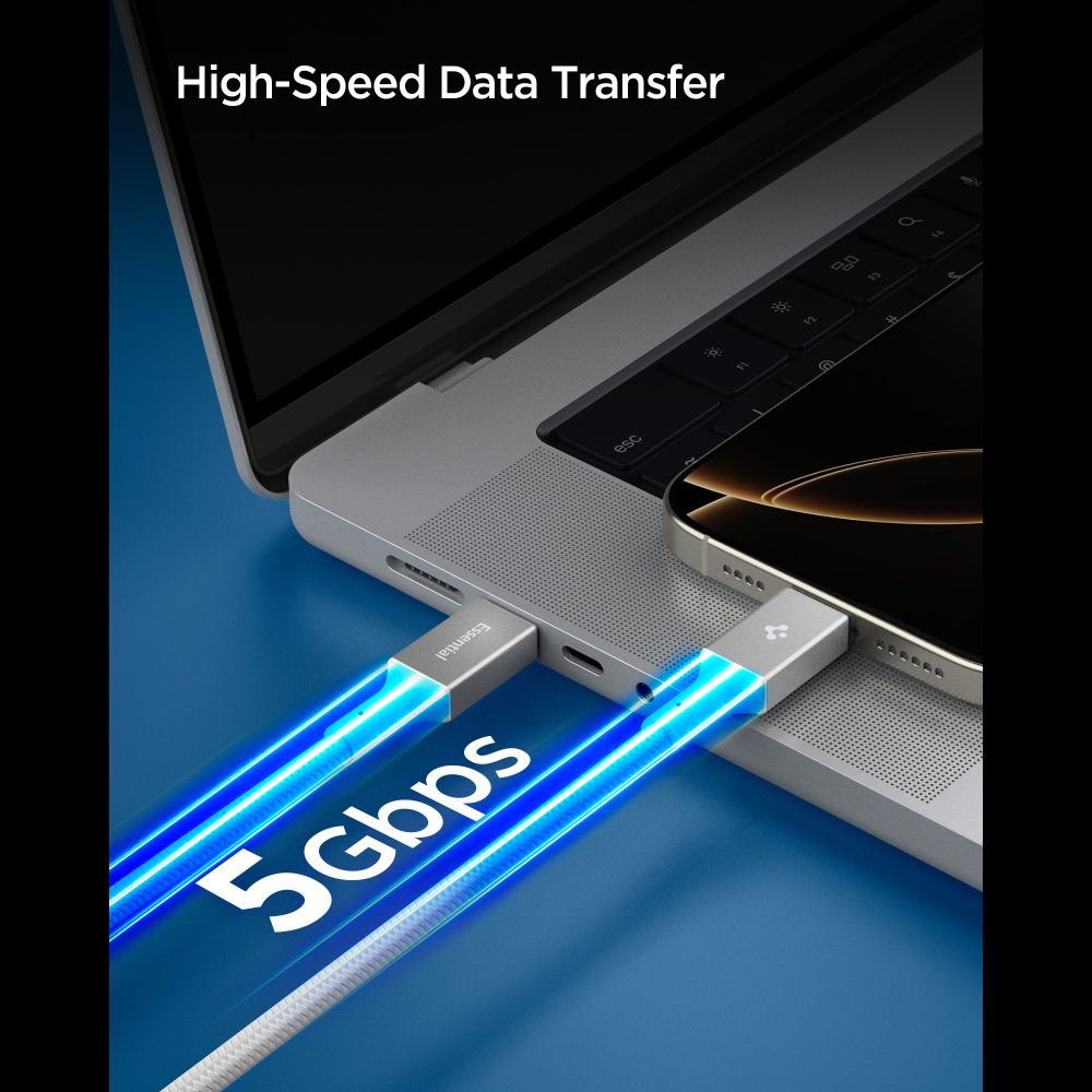 Spigen Spigen 1.5m 100W USB-C - USB-C Kabel Vit