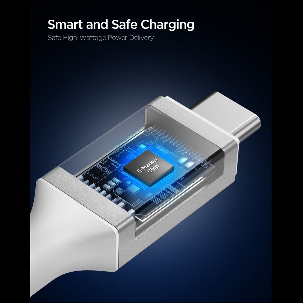 Spigen Spigen 1.5m 240W USB-C - USB-C Kabel Vit