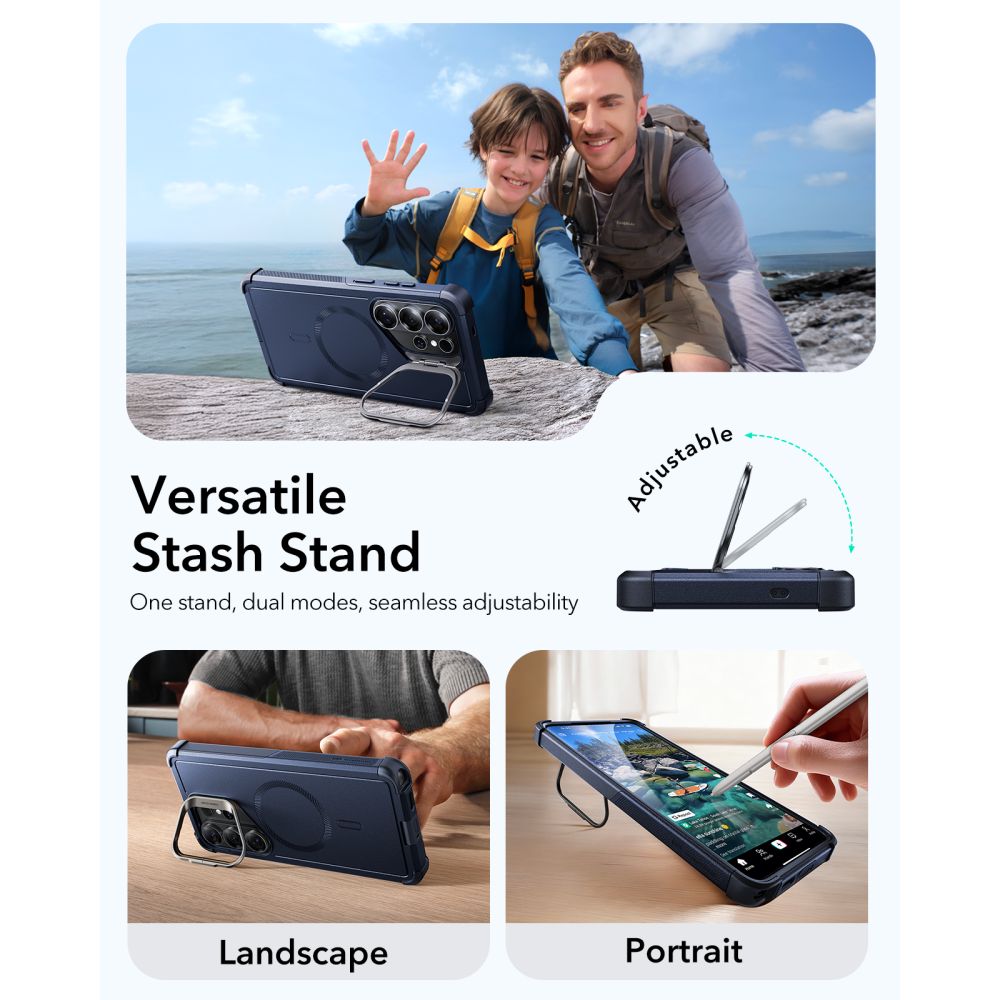 ESR ESR Samsung Galaxy S26 Ultra Skal MagSafe CyberTough Kickstand Blå